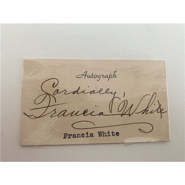 American soprano Francia White original signature