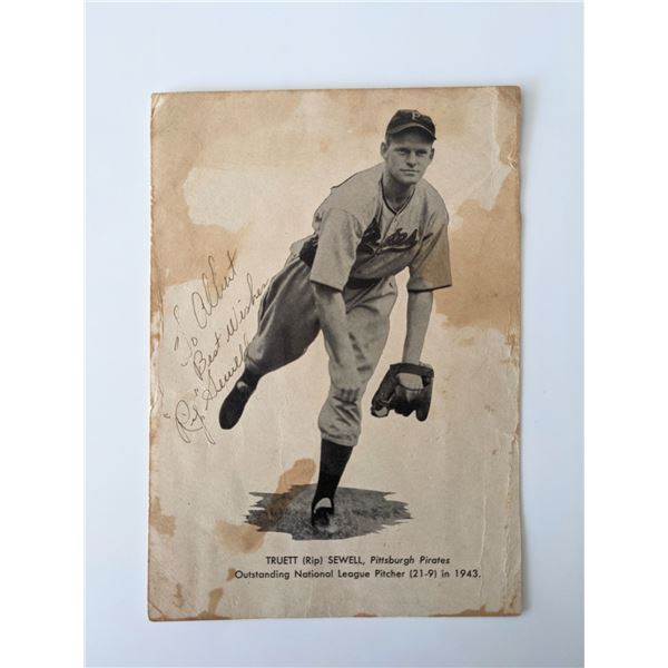 Rip Sewell signed photo card