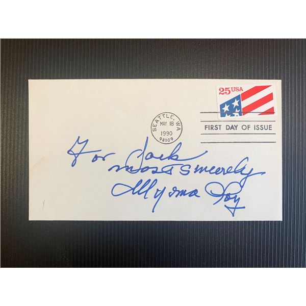 Myrna Loy signed 1990 first day cover