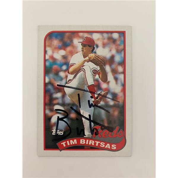 Tim Birtsas signed baseball card