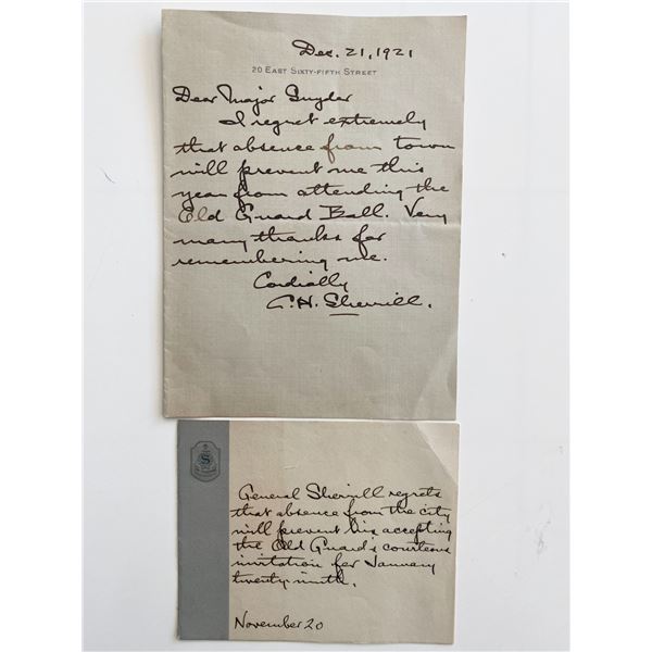 WWI Author and Diplomat General C.H. Sherrill Signed Notes. Nov 20 and Dec 21 1921