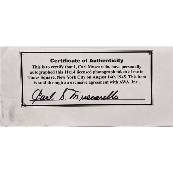 Sailor Carl Muscarello signed certificate