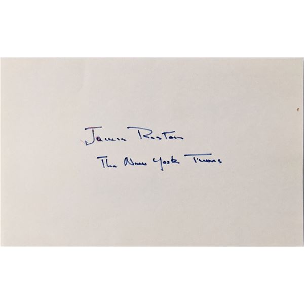 N.Y. Times reporter James Reston autograph