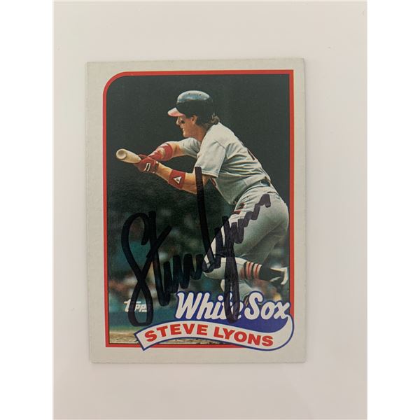 Steve Lyons signed baseball card
