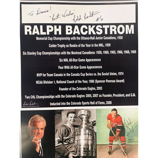 NHL Star Ralph Backstrom signed photo