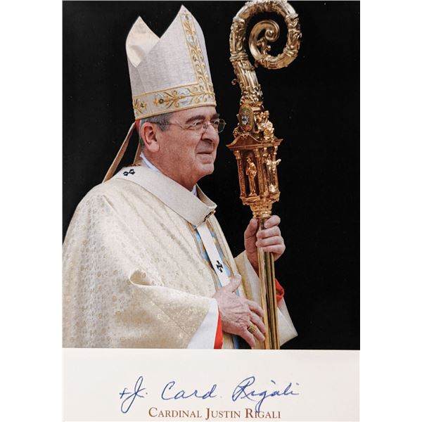 Cardinal Justin Rigali signed photo
