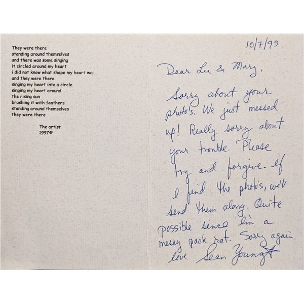 Bladerunner  Sean Young signed letter