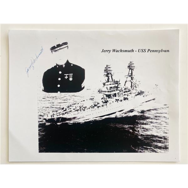 Jerry Wachsmuth Signed USS Pennsylvania WWII Photo