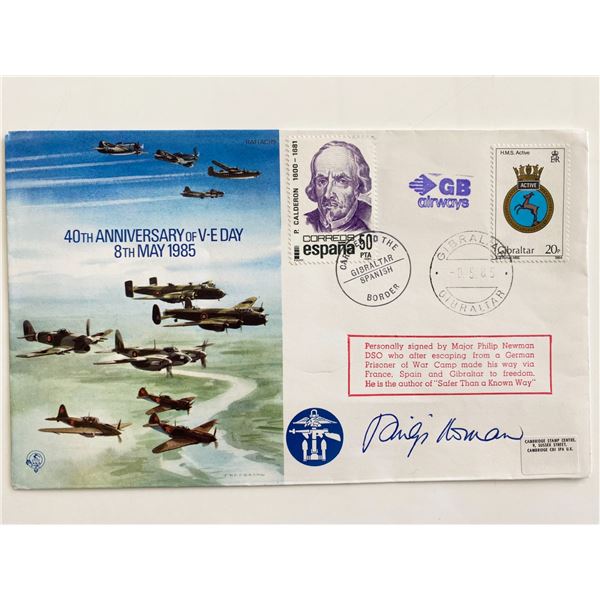 WWII 40th Anniversary of V-E Day Major Philip Newman Signed Commemorative Cover