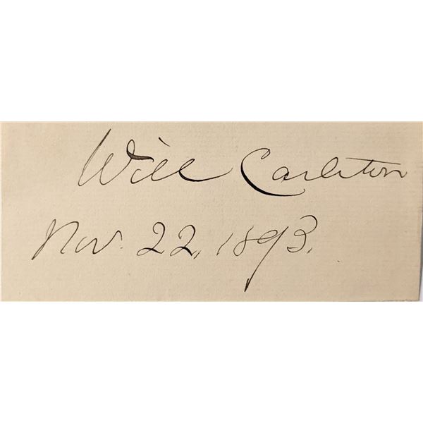 Poet William Carleton autograph