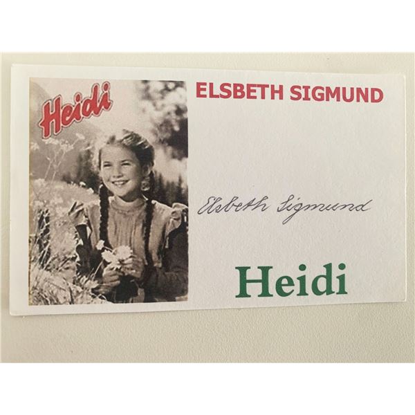 Elsbeth Sigmund signed card