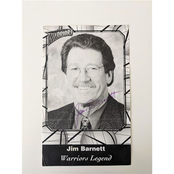 Jim Barnett Warriors signed photo