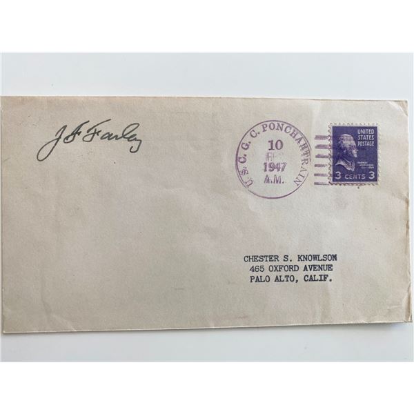 WWII Admiral J.F. Farley Signed Cover