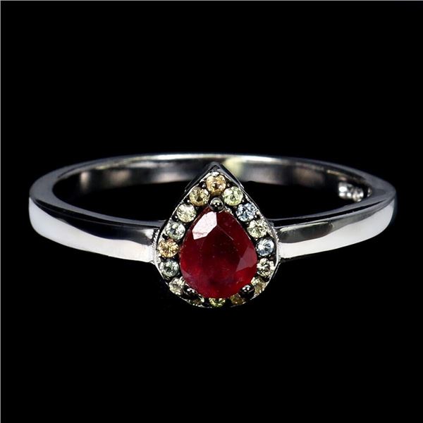 Natural Pigeon Blood Ruby & Sapphire Ring