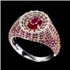 Image 2 : Natural Red Ruby & Sapphire Ring