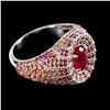 Image 3 : Natural Red Ruby & Sapphire Ring