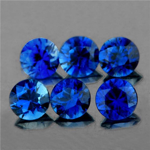 Natural  Blue Sapphire 6 Pcs [VVS]