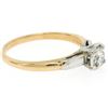 Image 5 : Vintage 14k Two Tone Gold G VS2 European Cut Diamond Solitaire Engagement Ring