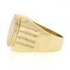 Image 6 : Mens 14K Yellow Gold Engravable Oval Brushed Wide Grooved & Polished Signet Ring