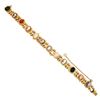 Image 3 : Vintage 14K Gold 6.25" Hardstone Cameo Polished Multi Shape Slide Charm Bracelet