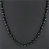 Image 3 : Vintage 18" Polished 8mm Black Onyx Bead Necklace w/ 14K Yellow Gold Clasp