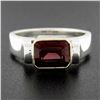 Image 2 : Lagos Caviar 18k Gold & Silver Bezel Emerald Cut Rhodolite Garnet Solitaire Ring