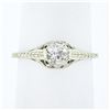 Image 1 : Antique 14k Gold 0.54 ctw GIA European Diamond Solitaire Filigree Engagement Rin