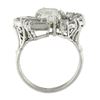 Image 8 : Vintage Platinum 5.1 ctw GIA Emerald Cut Baguette & Round Diamond Geometric Ring