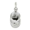 Estate Solid 18K White Gold Detailed Lucky Baby Shoe Charm Pendant w/ Jump Ring