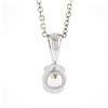 Image 6 : New 14k White Gold 0.56 ctw European Diamond Half Bezel Solitaire Pendant & Chai