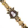 Image 7 : Antique 14K+ Gold 7" Agate Cameo Multi Shape Repousse Work Slide Charm Bracelet