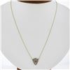 Image 1 : Antique 14k TT Gold Purple Stone Open Work Petite Shield Pendant w/ Cable Chain