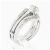 Image 9 : Vintage 14K White Gold 0.62 ctw Diamond Solitaire Engagement & Wedding Ring Set