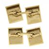 Image 3 : Vintage Solid 14k Yellow Gold Polished Finish Pyramid Textured Square Cuff Links