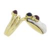 Image 5 : 14k Yellow Gold Baroque Pearl w/ Diamond, Cabochon Ruby & Sapphire Wrap Ring
