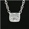 Image 4 : 14k White Gold GIA .27 ctw Rectangular Light Green Diamond Solitaire Pendant Cha