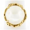 Image 1 : Vintage 14K Yellow Gold Large 14.8mm Mabe Pearl Open Work w/ Grooved Band Ring