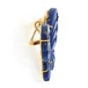 Image 6 : Vintage 14K Gold Custom Cut Carved Lapis Lazuli Butterfly Brooch Pin Pendant