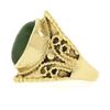 Image 6 : Vintage 14k Yellow Gold Oval Cabochon Cut Jade Twisted Wire Wide Cigar Band Ring