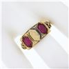 Image 3 : Antique Victorian 18K Rosy Yellow Gold Lozenge Kite Red Stone Signet Band Ring