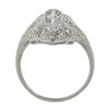 Image 8 : Antique Edwardian Platinum 1 ctw Old Diamond Milgrain Detailed Long Dinner Ring