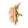 Image 5 : Antique 10k Yellow Gold Oval Carved Coral Cameo Twisted Frame Brooch Pin Pendant