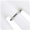 Image 6 : 18k White Gold 0.55 ctw Square Emerald & Round Diamond Milgrain Eternity Band Ri