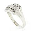 Image 9 : Antique Late Art Deco 14k White Gold.50 ctw Old Diamond Wide Statement Band Ring