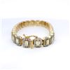 Image 6 : 18KT Yellow Gold 8.91 ctw Emerald Cut & Diamond Tennis Bracelet