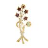 Image 3 : Unique Vintage 14k Gold Custom Star Garnet Emerald Diamond Bundle Bouquet Brooch