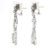 Image 2 : Vintage 14k White Gold 4 ctw Marquise Diamond Long Infinity Drop Dangle Earrings