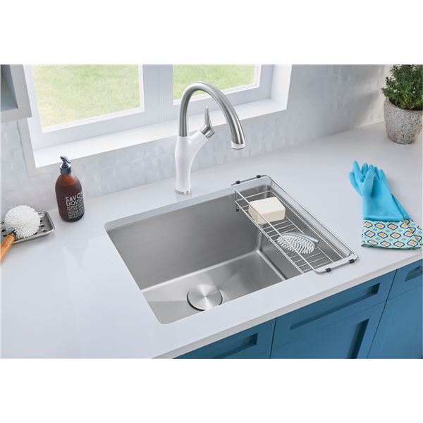 NEW W/ DRAIN BLANCO QUATRUS R15 UNDERMOUNT / DROP-IN