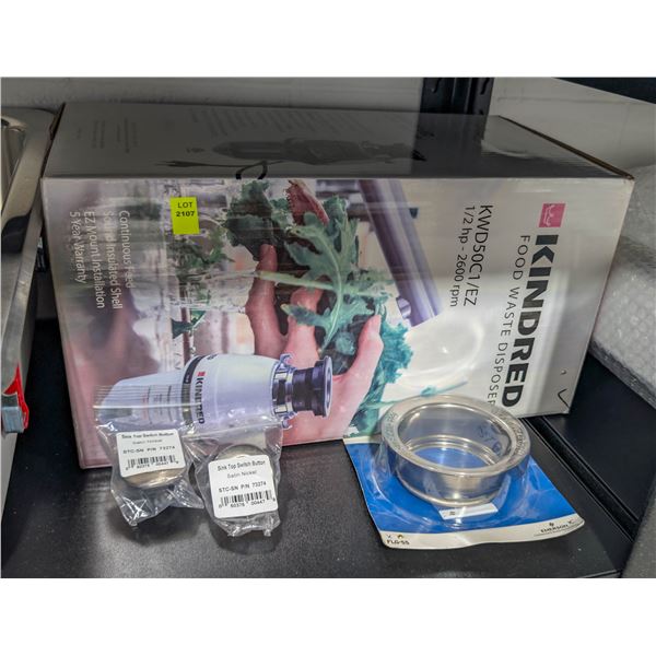 NEW W/ DRAIN KINDRED FOOD WASTE DISPOSER W/ INSINKERATOR