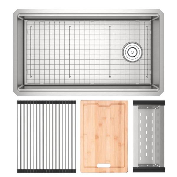 NEW W/ DRAIN ROHL CULINARIO 33" STAINLESS STEEL CHEF